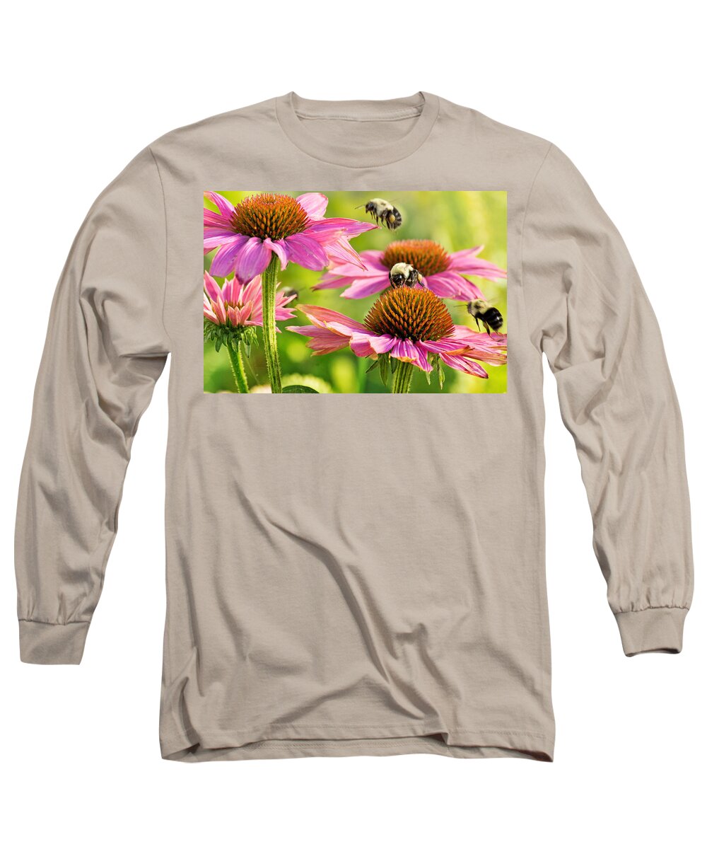 Bee Long Sleeve T-Shirt featuring the photograph Bumbling Bees by Bill Pevlor