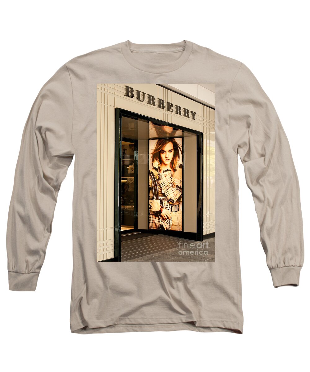 Burberry Long Sleeve T-Shirt featuring the photograph Burberry Emma Watson 01 by Rick Piper Photography