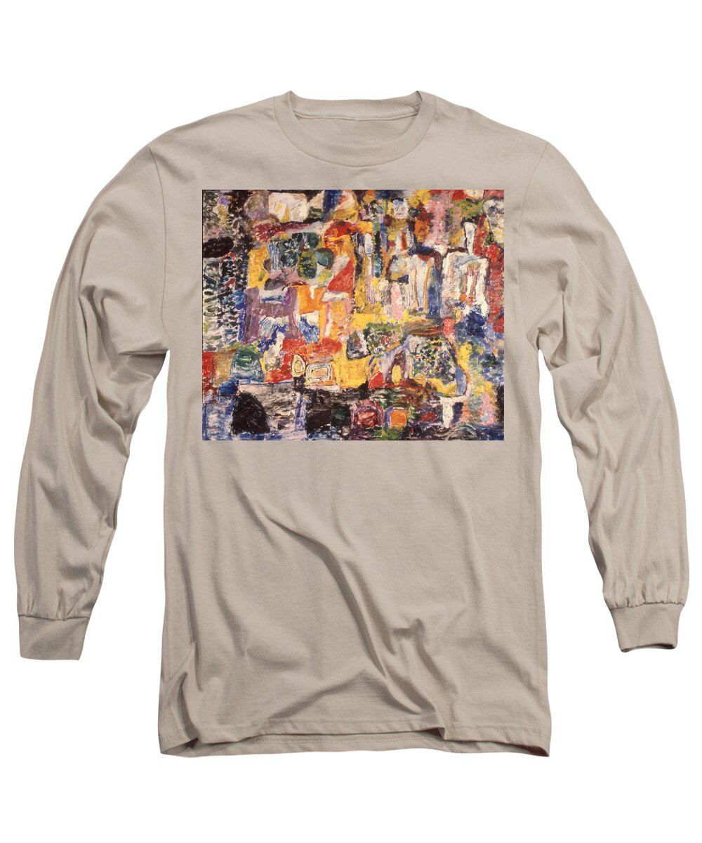 Painting Long Sleeve T-Shirt featuring the mixed media Byzantine Characters #1 by Richard Baron