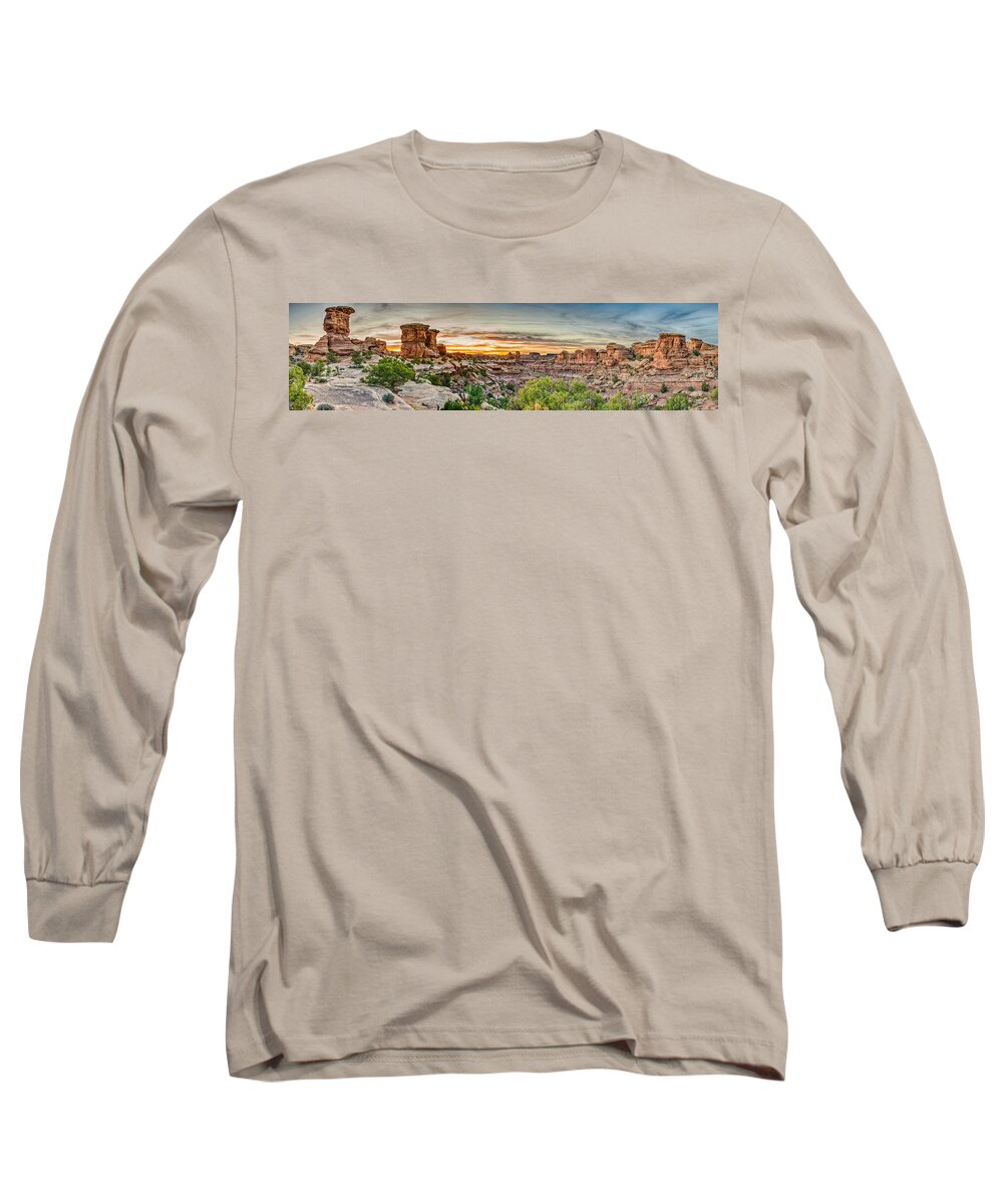 Pano Long Sleeve T-Shirt featuring the photograph Canyonlands National Park by Brett Engle