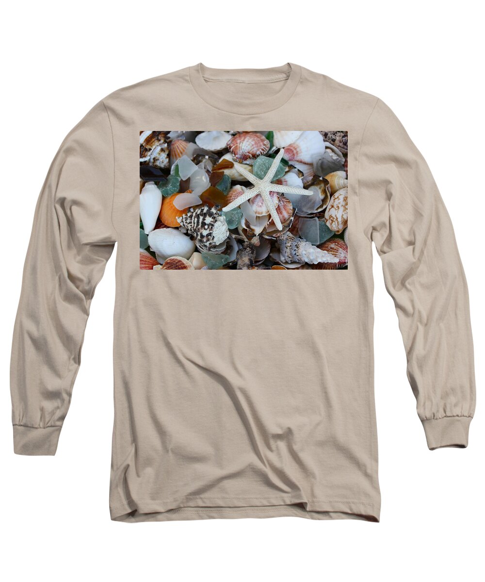 Caribbean Long Sleeve T-Shirt featuring the photograph Caribbean Shells by Alice Terrill