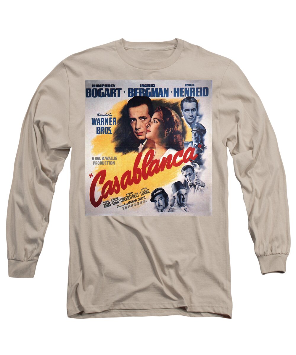 40s Long Sleeve T-Shirt featuring the digital art Casablanca in Color by Georgia Clare