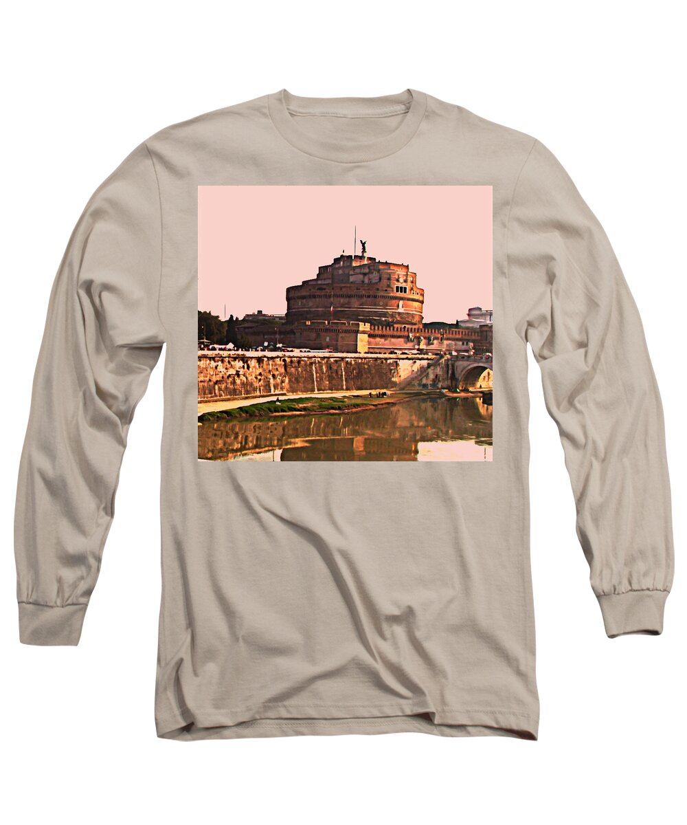 Mausoleum Of Hadrian Long Sleeve T-Shirt featuring the photograph Castel Sant 'Angelo by Brian Reaves