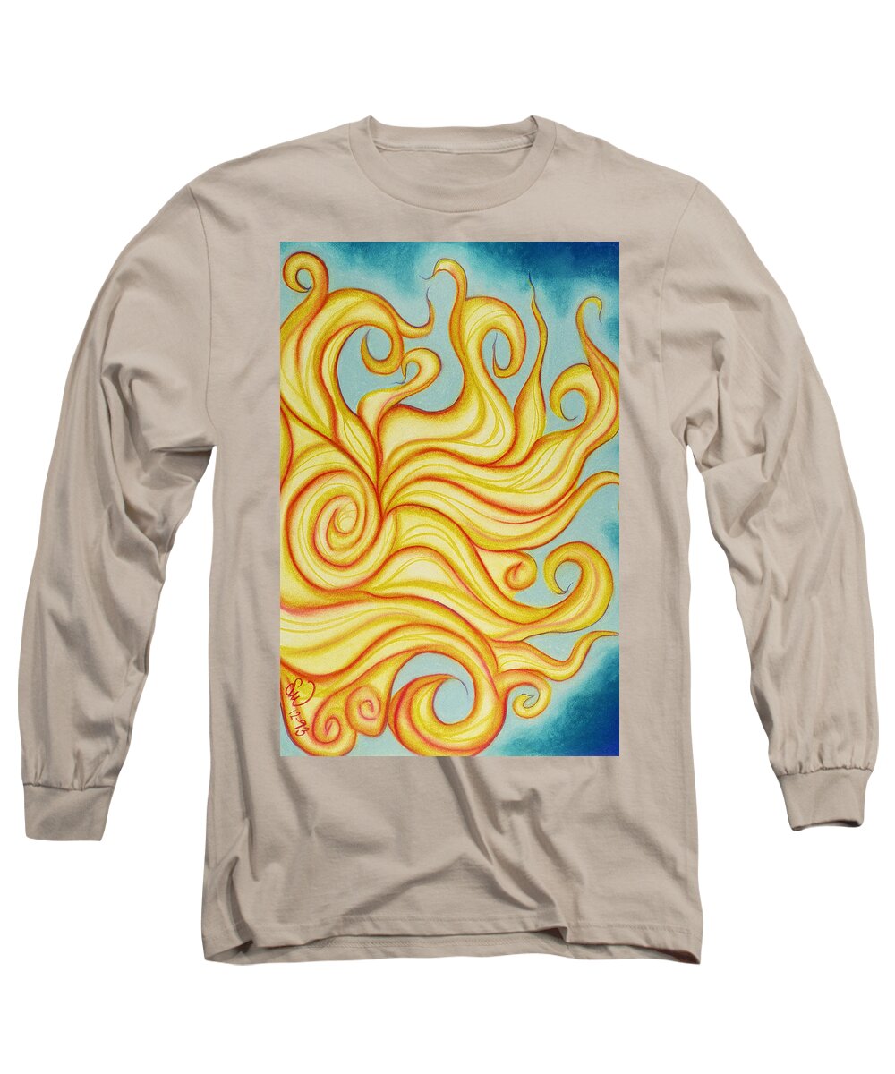 Sun Long Sleeve T-Shirt featuring the pastel Chatting Sun by Susan Will