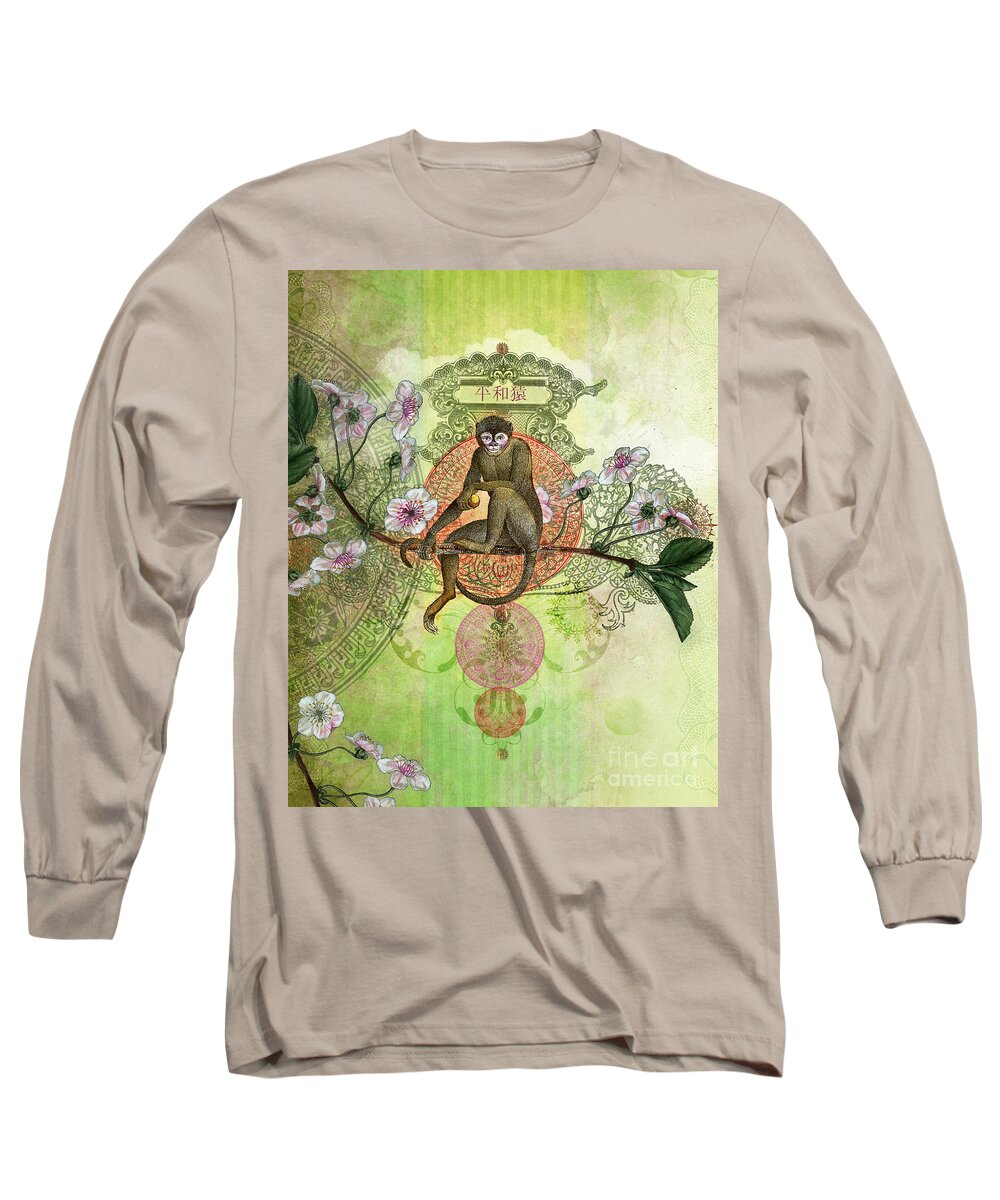 Monkey Long Sleeve T-Shirt featuring the photograph Cheeky Monkey by MGL Meiklejohn Graphics Licensing