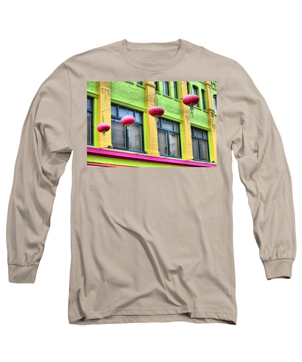 Chinatown Long Sleeve T-Shirt featuring the photograph Chinatown Colors by Spencer Hughes