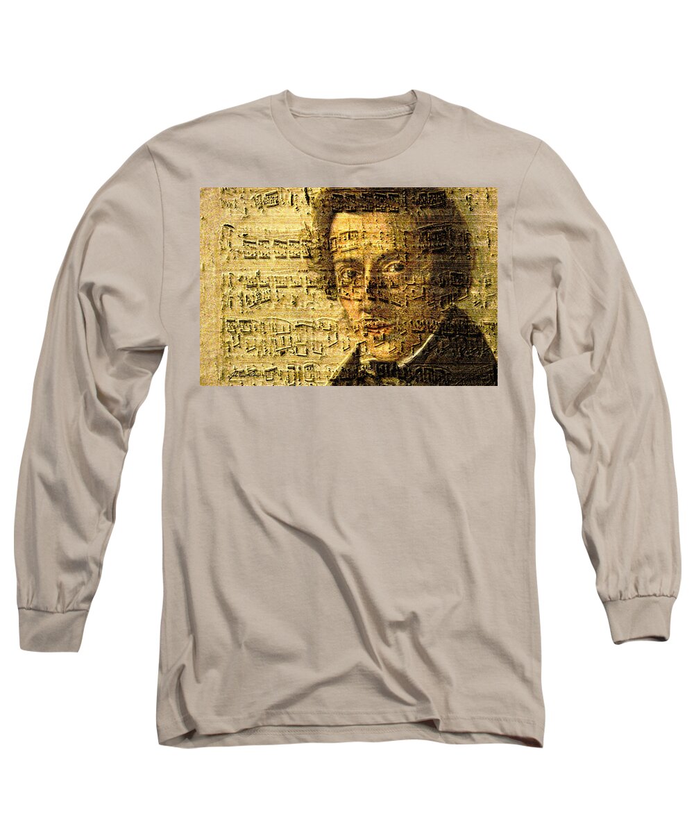Classical Music Long Sleeve T-Shirt featuring the digital art Frederic Chopin by John Vincent Palozzi