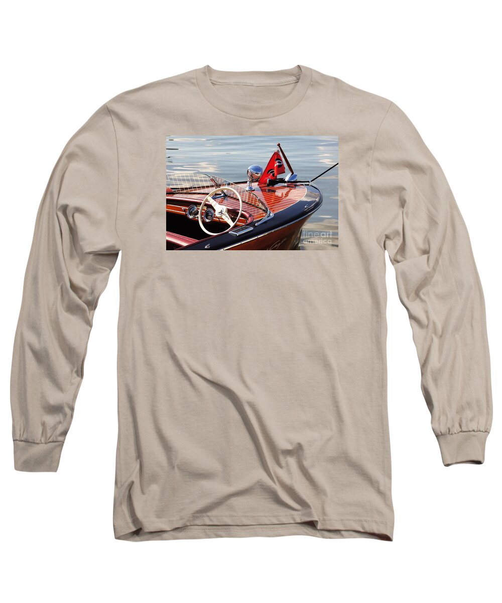 Boat Long Sleeve T-Shirt featuring the photograph Chris Craft Deluxe Runabout by Neil Zimmerman