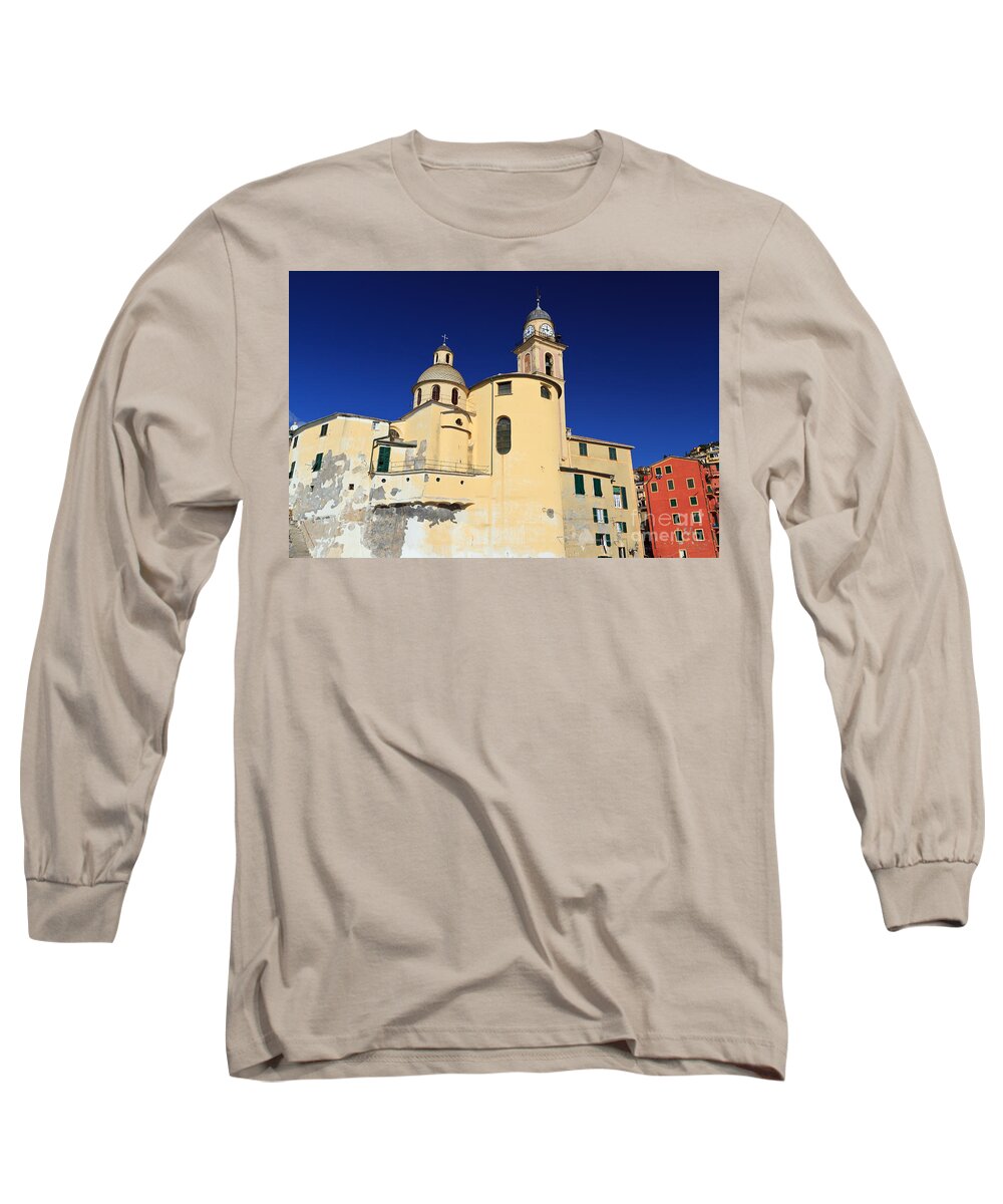 Ancient Long Sleeve T-Shirt featuring the photograph Church in Camogli by Antonio Scarpi
