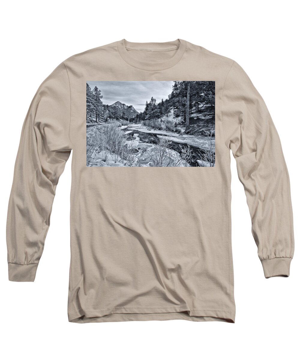 Ice Long Sleeve T-Shirt featuring the photograph Cold Colorado Creek by Darren White