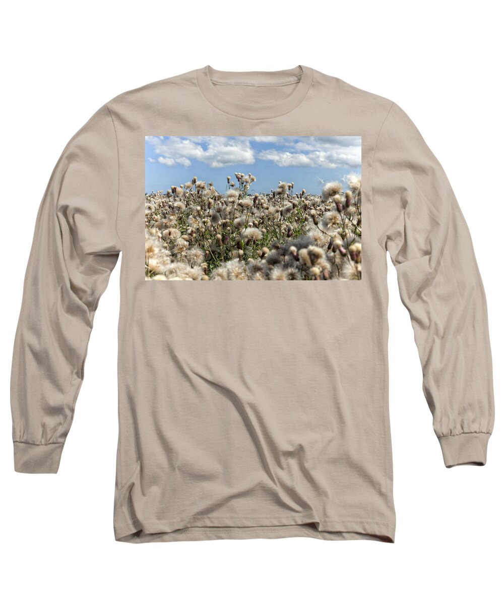 Nature Long Sleeve T-Shirt featuring the photograph Fields and sky by Mike Santis
