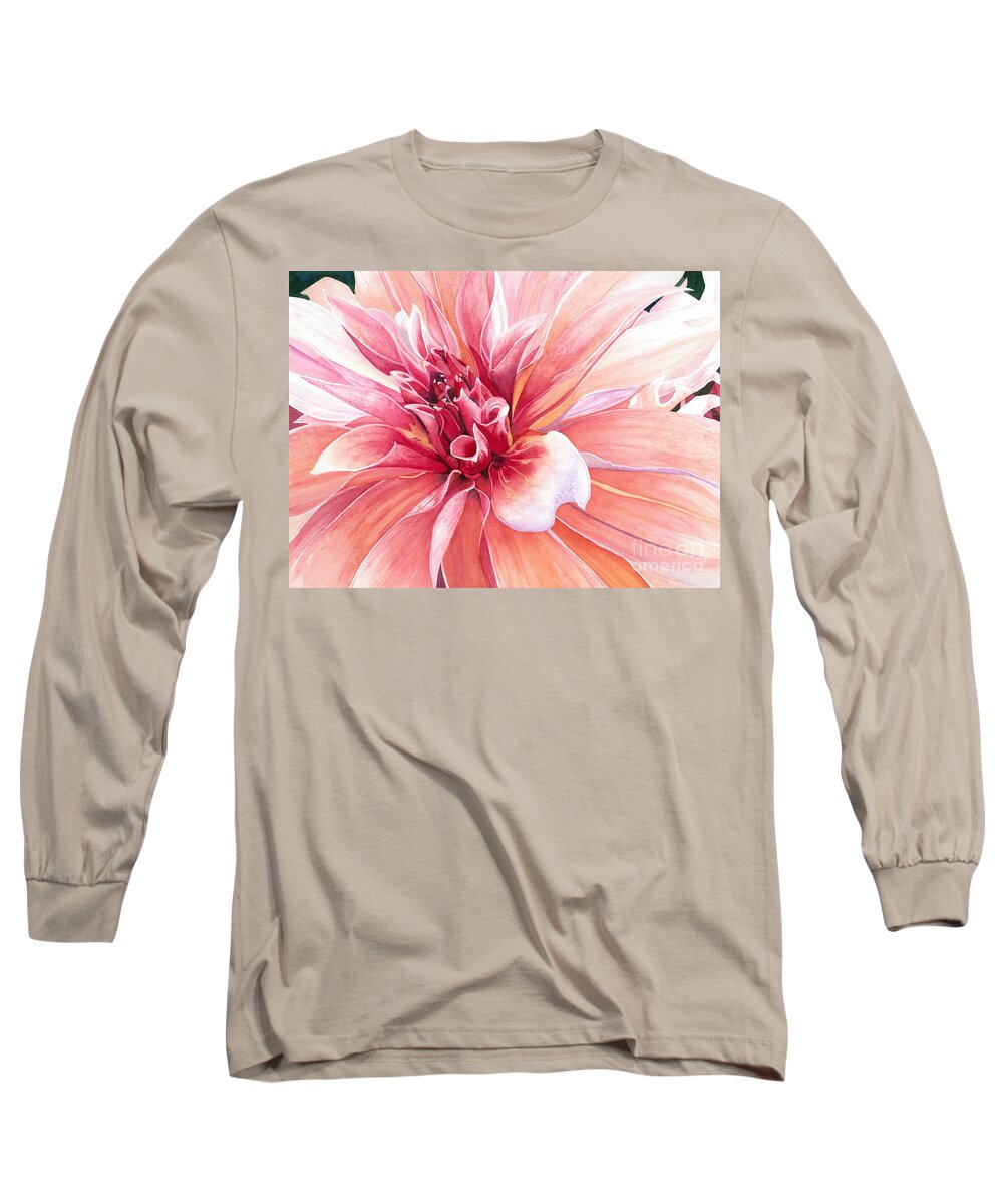 Flowers Long Sleeve T-Shirt featuring the painting Dahlia Dazzler by Barbara Jewell