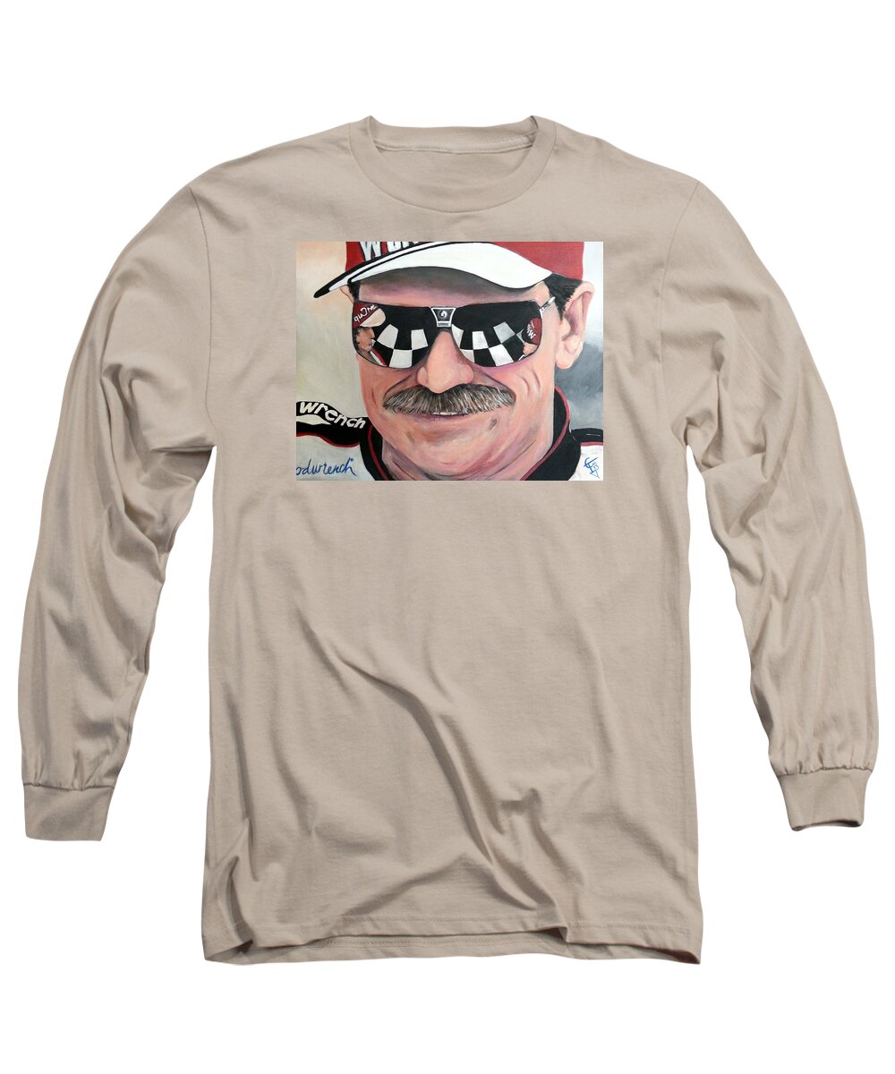 Racing Long Sleeve T-Shirt featuring the painting Dale Earnhardt Sr by Tom Carlton