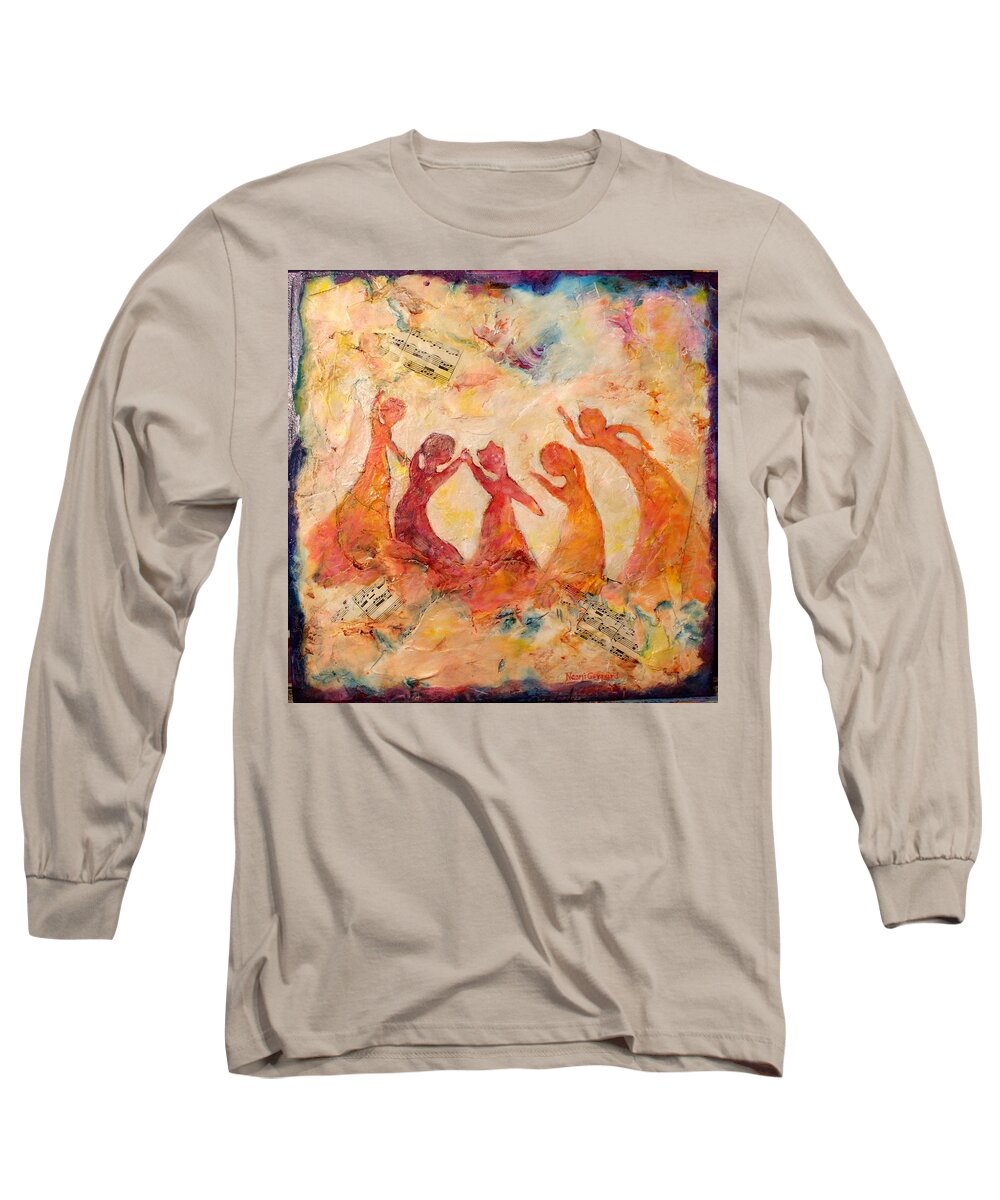 Ladies Long Sleeve T-Shirt featuring the painting Dancing Music by Naomi Gerrard