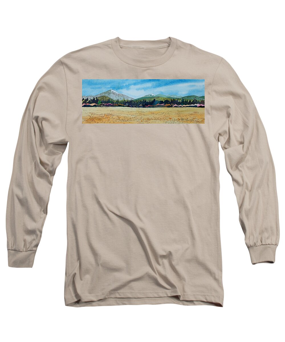 Mountain Long Sleeve T-Shirt featuring the painting Deschutes River View by Terry Holliday