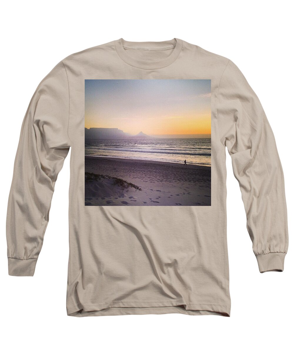 Tablemountain Long Sleeve T-Shirt featuring the photograph Dolphin Beach With A View Of Table by Aleck Cartwright
