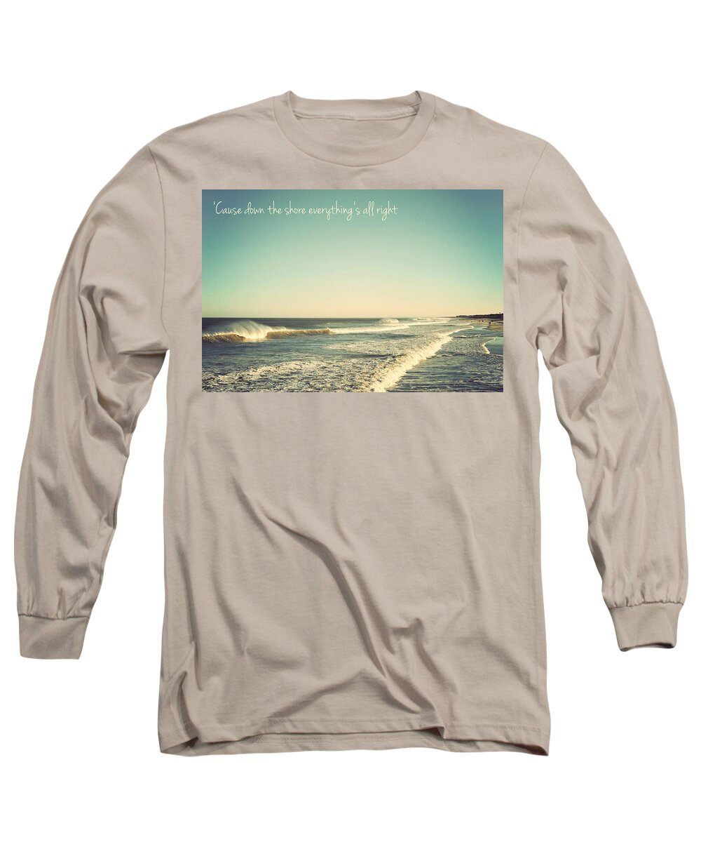Terry Deluco Long Sleeve T-Shirt featuring the photograph Down the Shore Seaside Heights Vintage Quote by Terry DeLuco