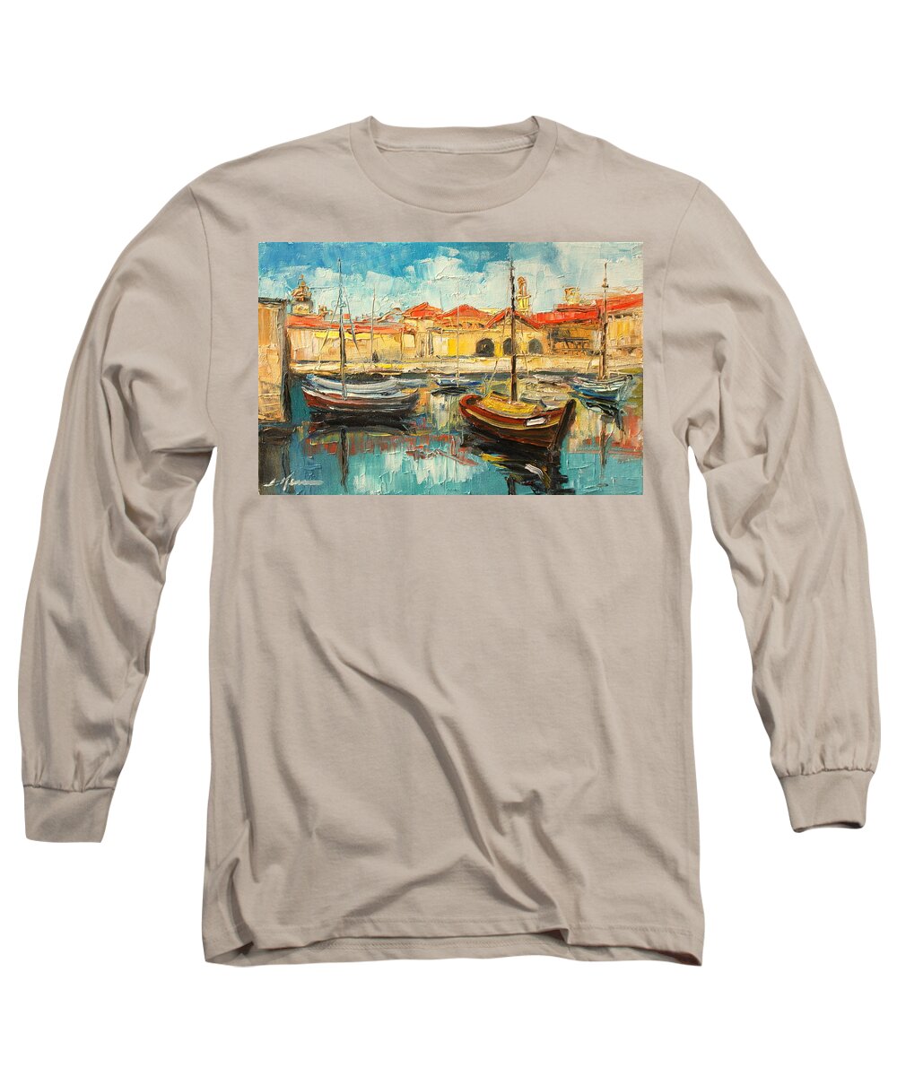 Dubrovnik Long Sleeve T-Shirt featuring the painting Dubrovnik - Croatia by Luke Karcz