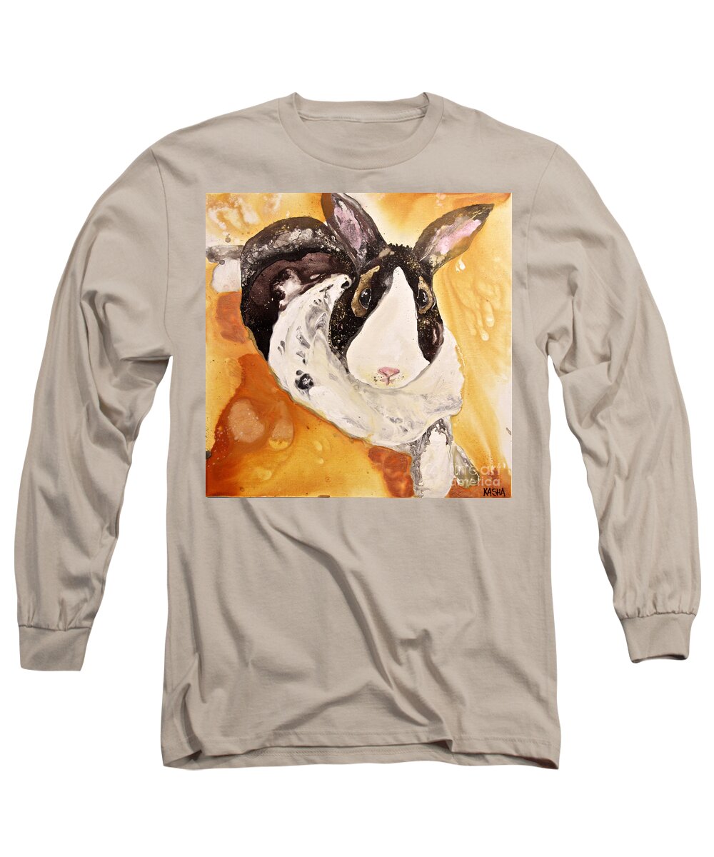 Bunny Long Sleeve T-Shirt featuring the painting Earl by Kasha Ritter