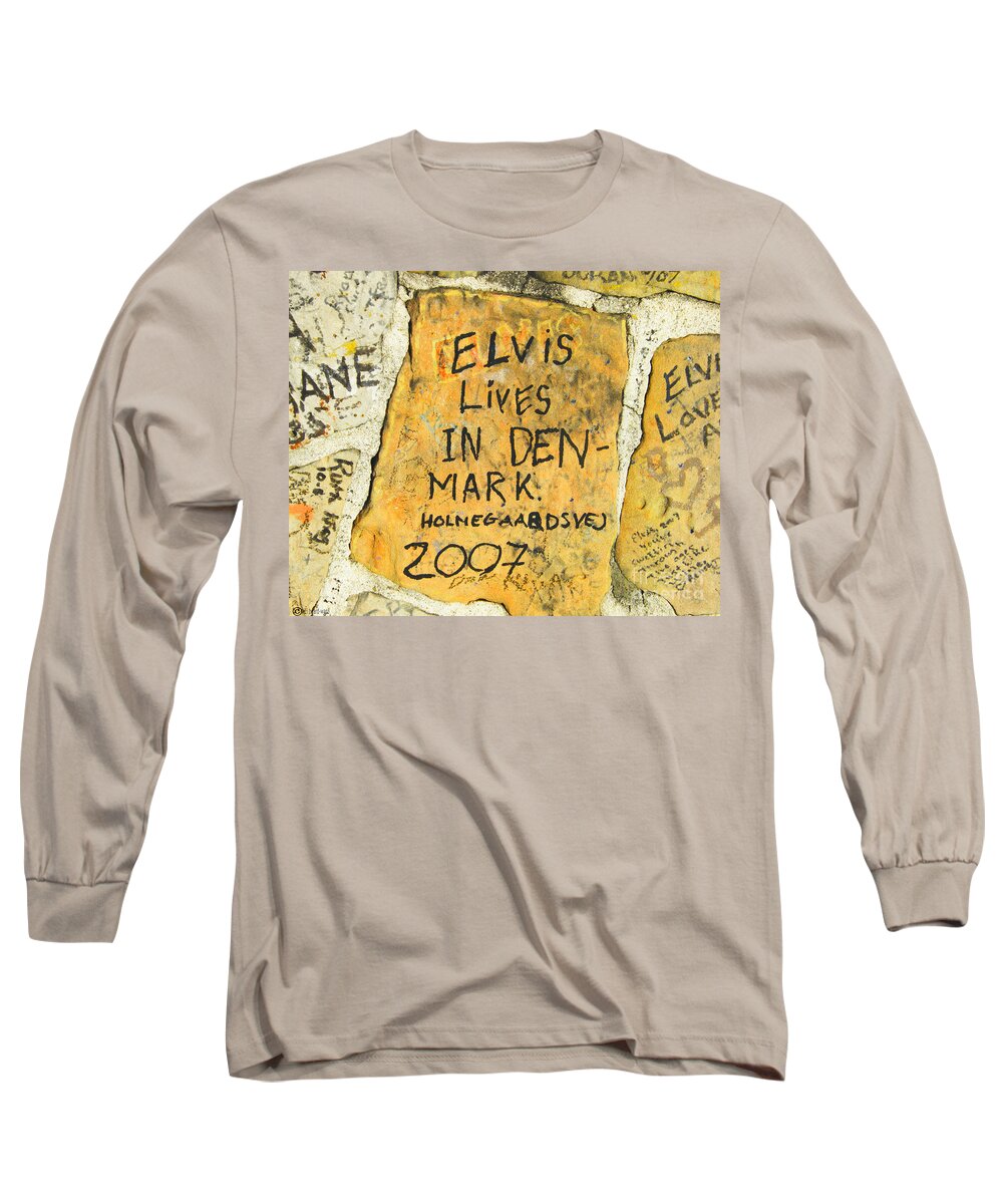 Elvis Long Sleeve T-Shirt featuring the photograph Elvis Lives in Denmark by Lizi Beard-Ward