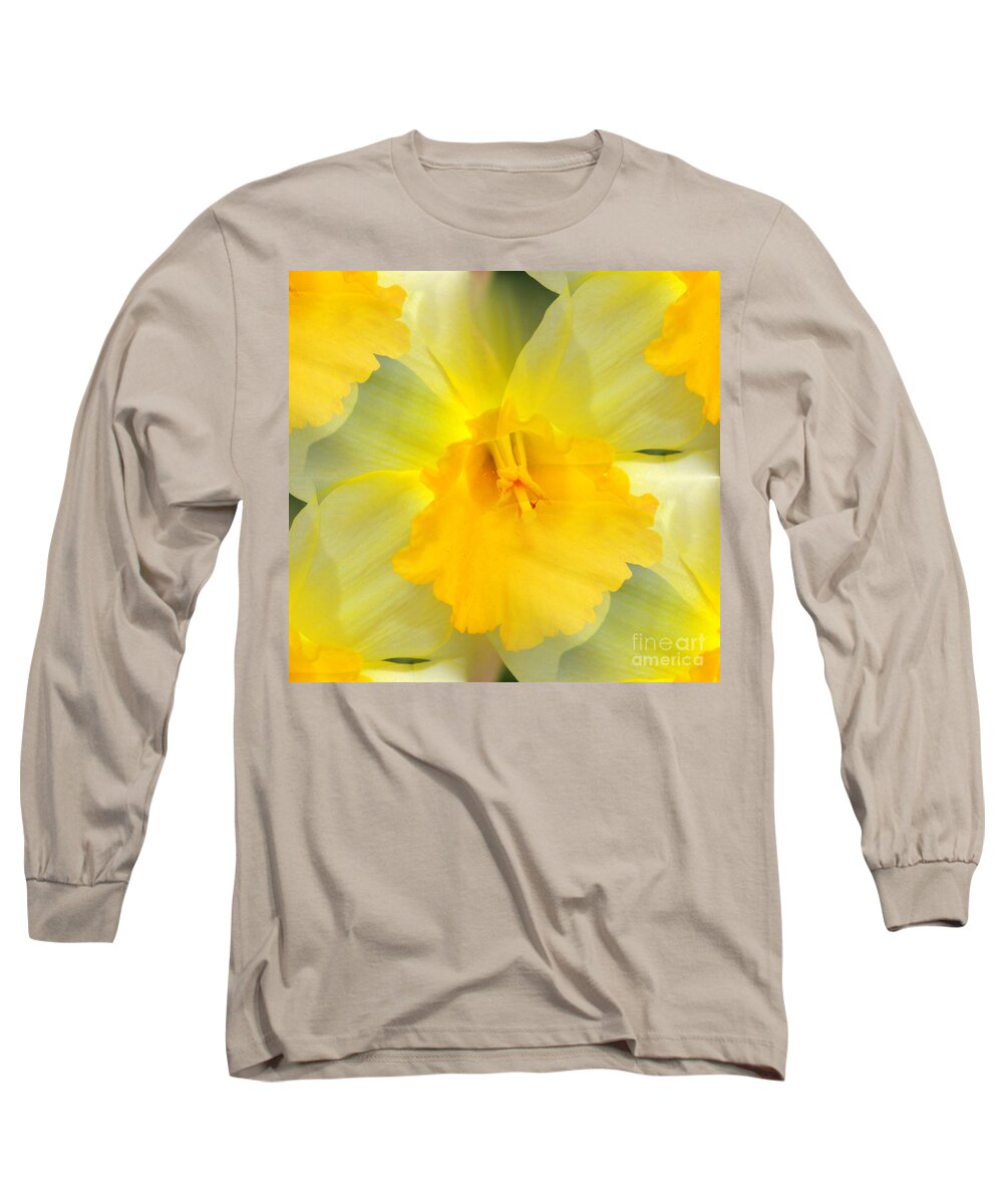 Daffodil Long Sleeve T-Shirt featuring the photograph Endless Yellow Daffodil by Judy Palkimas