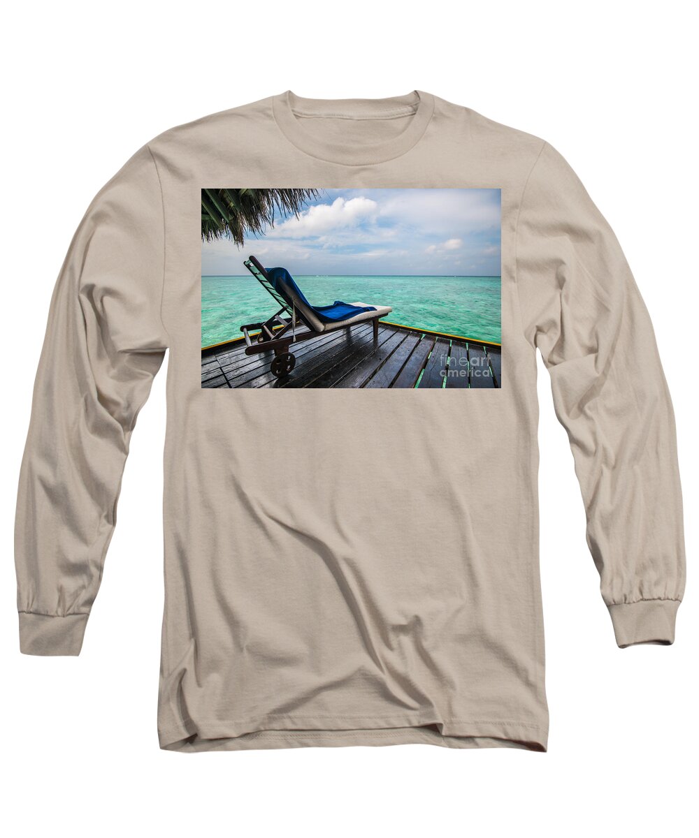 Beach Lounger Long Sleeve T-Shirt featuring the photograph Enjonying The Beautiful View by Hannes Cmarits