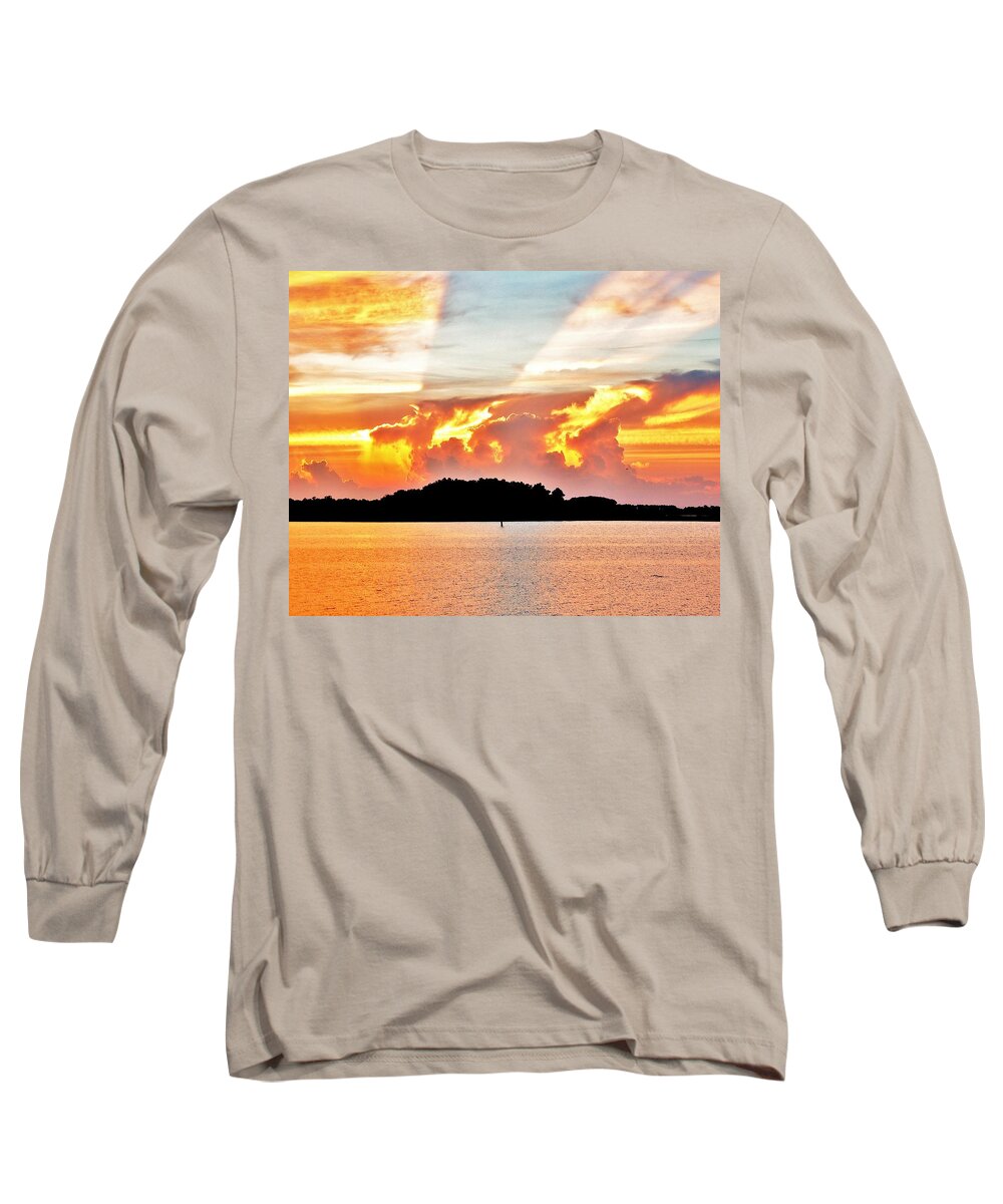 Sunset Long Sleeve T-Shirt featuring the photograph Evening Fire by Kim Bemis