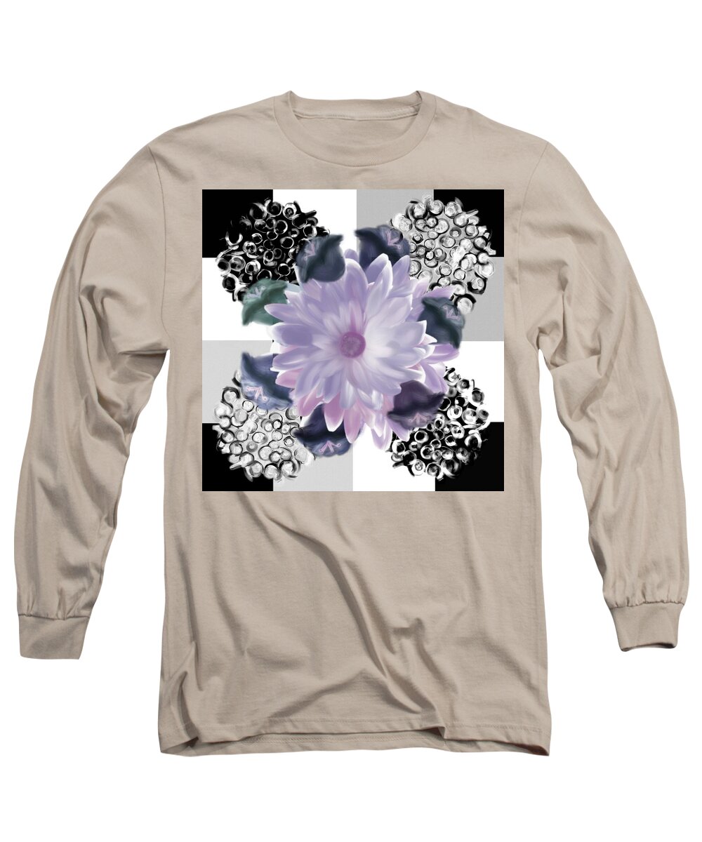 Floral Long Sleeve T-Shirt featuring the painting Flower spreeze by Christine Fournier