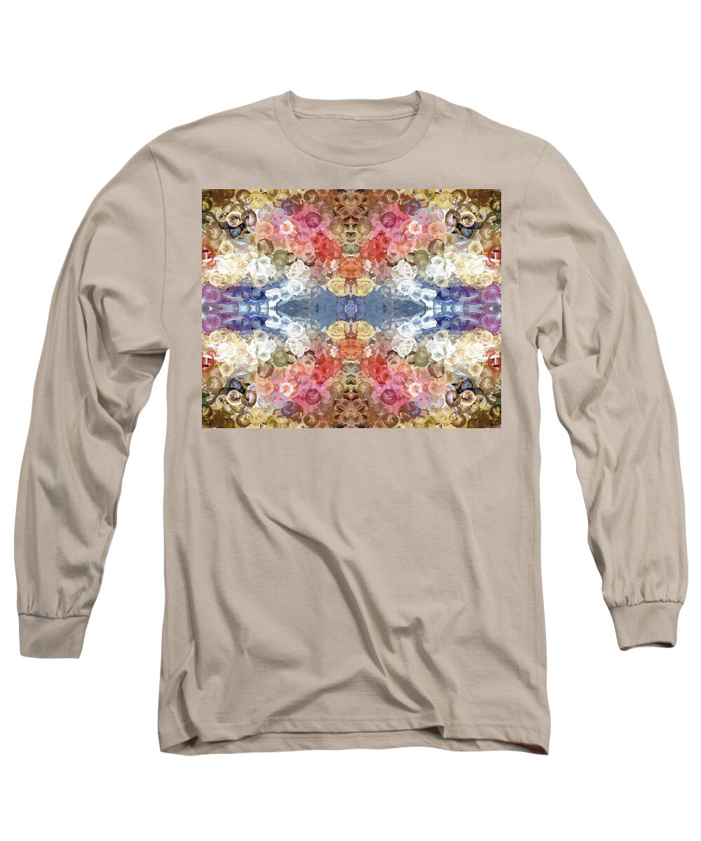 Abstract Long Sleeve T-Shirt featuring the painting Flowers for the Fish 3L by Will Barger