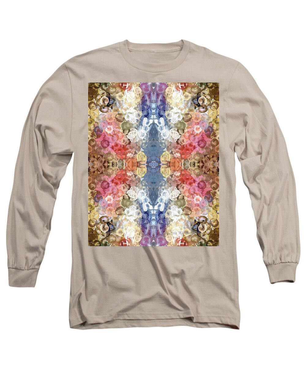 Abstract Long Sleeve T-Shirt featuring the painting Flowers for the Fish 3P by Will Barger