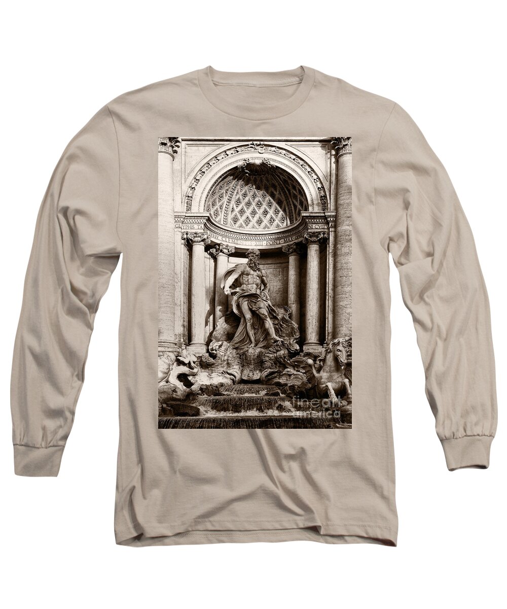 Trevi Long Sleeve T-Shirt featuring the photograph Fontana di Trevi by Sophie McAulay
