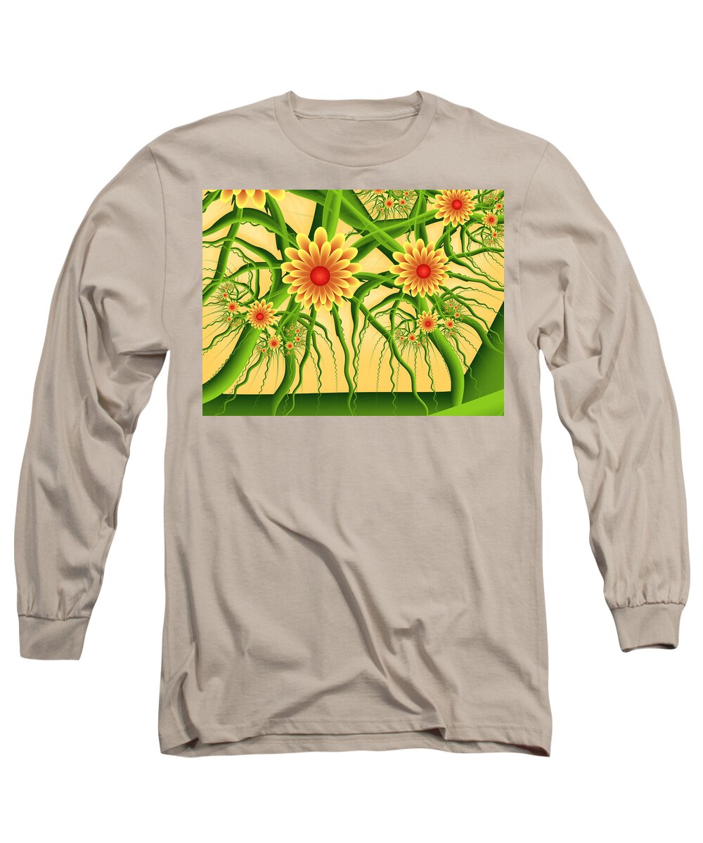 Digital Art Long Sleeve T-Shirt featuring the digital art Fractal Summer Pleasures by Gabiw Art