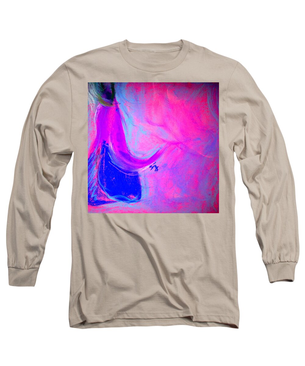 Fuchsia Long Sleeve T-Shirt featuring the painting Fuchsia breeze by Sue Jacobi
