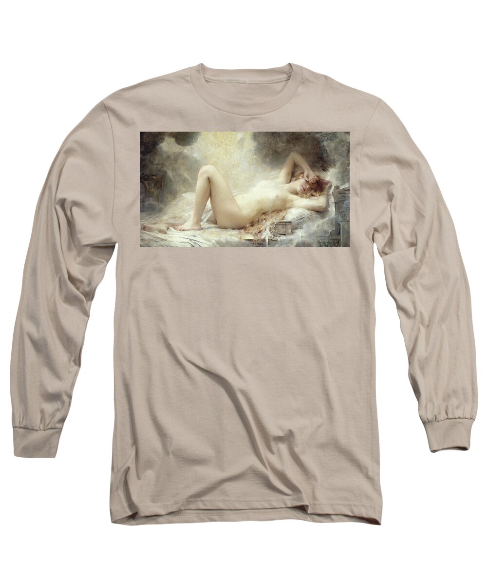 Danae Long Sleeve T-Shirt featuring the painting Golden Rain by Leon Francois Comerre