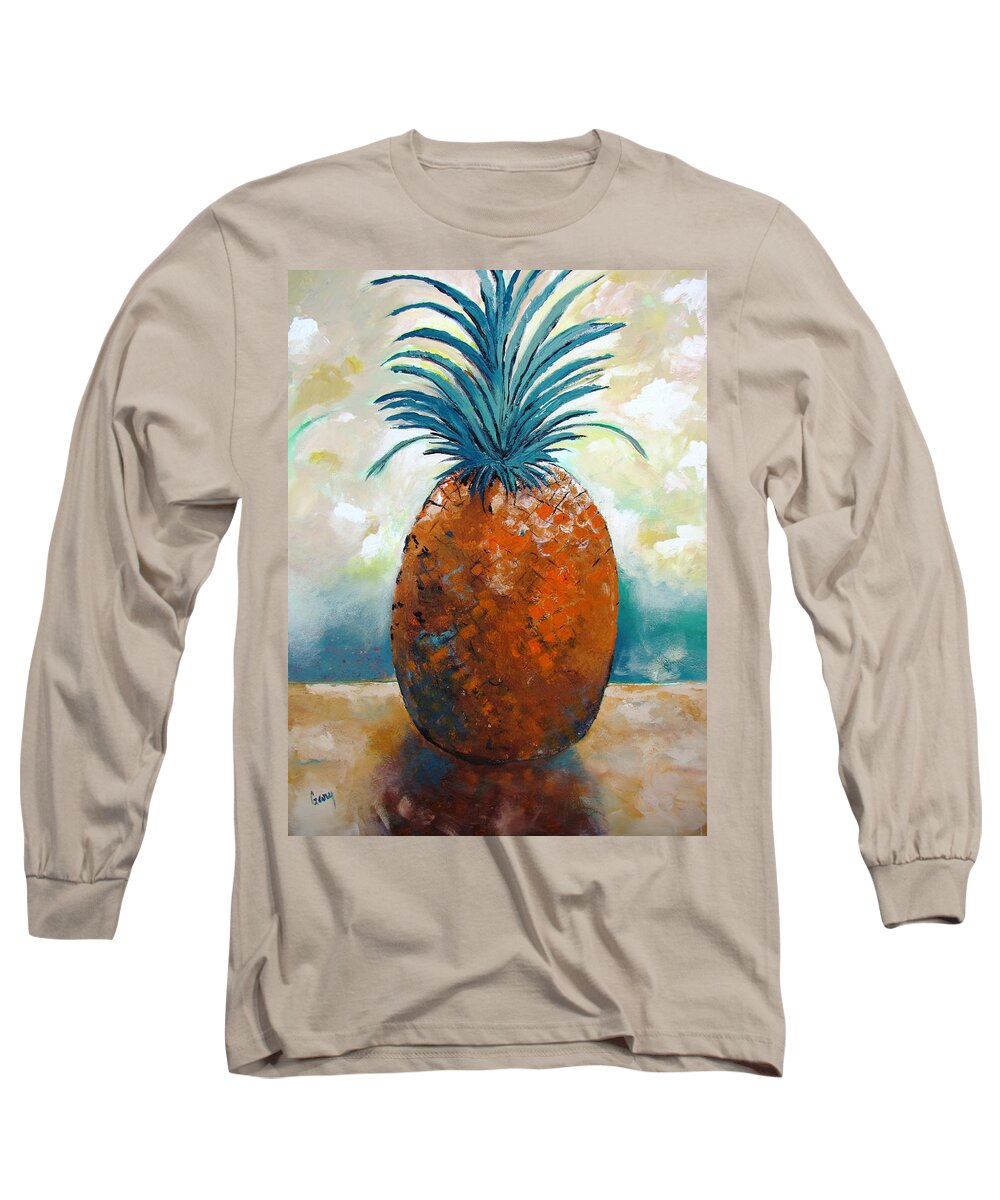 Pineapple Long Sleeve T-Shirt featuring the painting Graciousness					 by Gary Smith