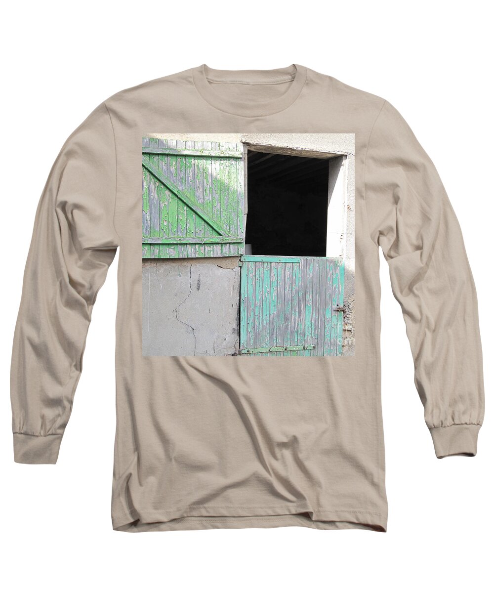Green Stable Door Long Sleeve T-Shirt featuring the photograph Green Stable Door by HEVi FineArt