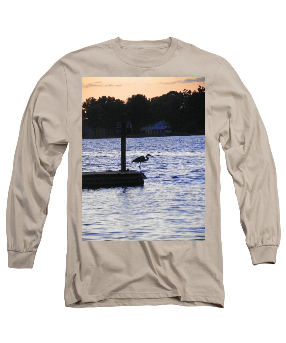 Lake Murray S.c. Long Sleeve T-Shirt featuring the photograph Heron by Lisa Wooten
