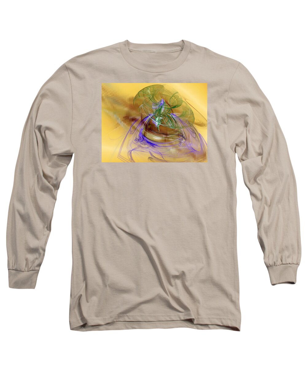 Abstract Long Sleeve T-Shirt featuring the digital art Holiday in Cambodia by Jeff Iverson