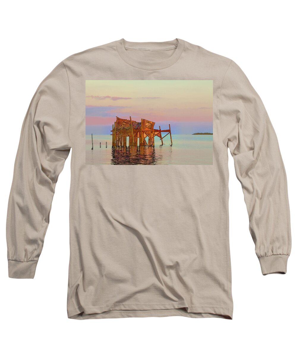 Cedar Key Long Sleeve T-Shirt featuring the photograph Honeymoon Cottage by Jerry Nettik