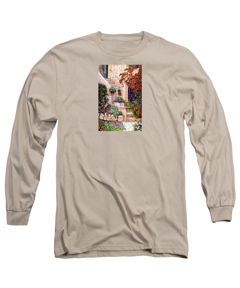 House Long Sleeve T-Shirt featuring the painting House in Oyster Bay by Sher Nasser