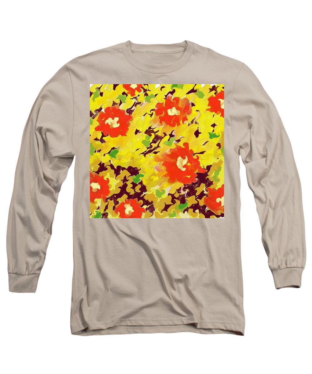 Bloom Long Sleeve T-Shirt featuring the digital art In Full Bloom by Alec Drake