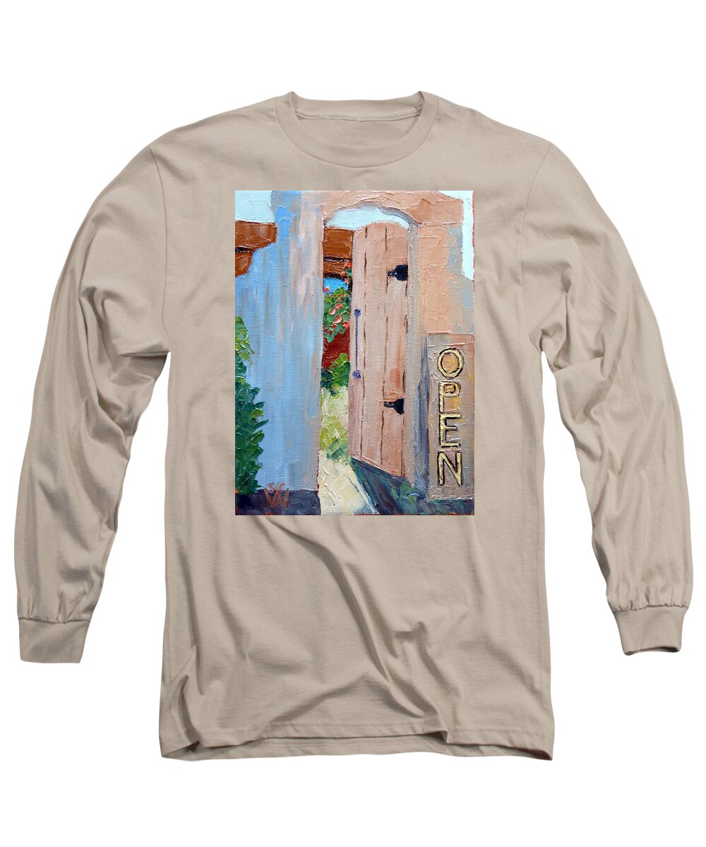 Open Gate Oil Painting Long Sleeve T-Shirt featuring the painting In Old Mesilla NM by Susan Woodward