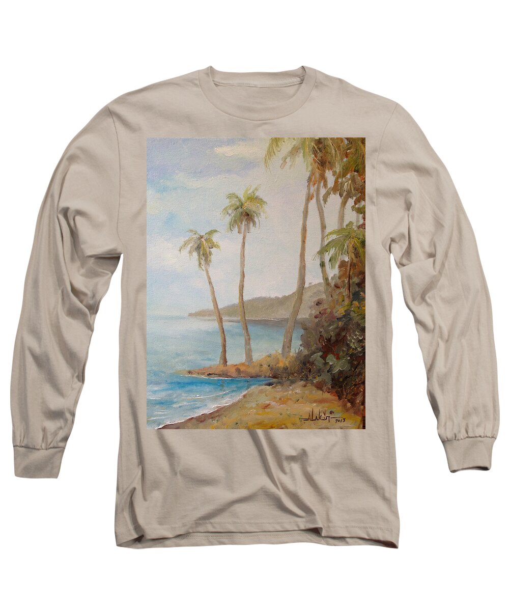 Island Long Sleeve T-Shirt featuring the painting Inside the Reef by Alan Lakin