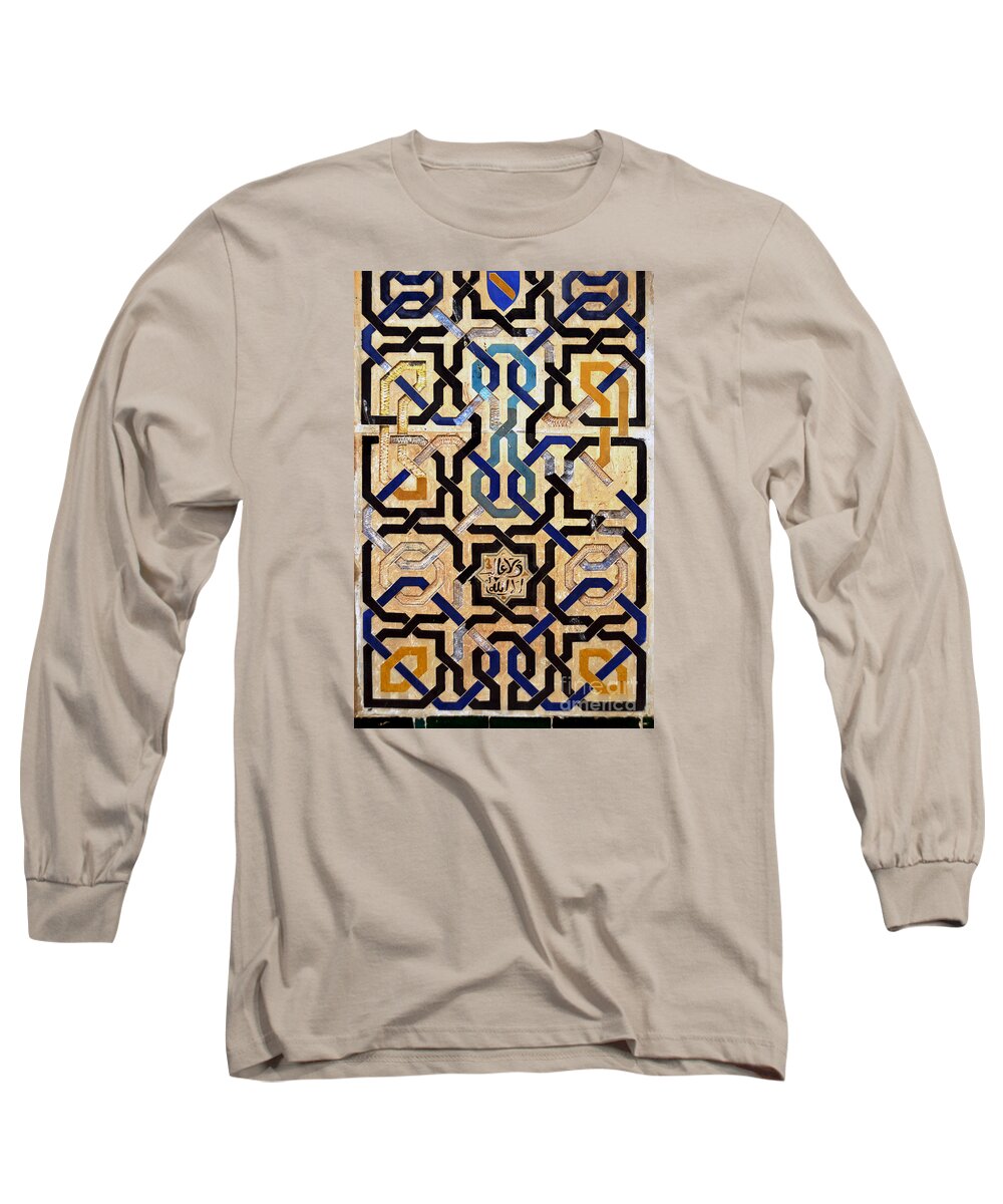 Mosaic Long Sleeve T-Shirt featuring the photograph Interlocking tiles in the Alhambra by RicardMN Photography