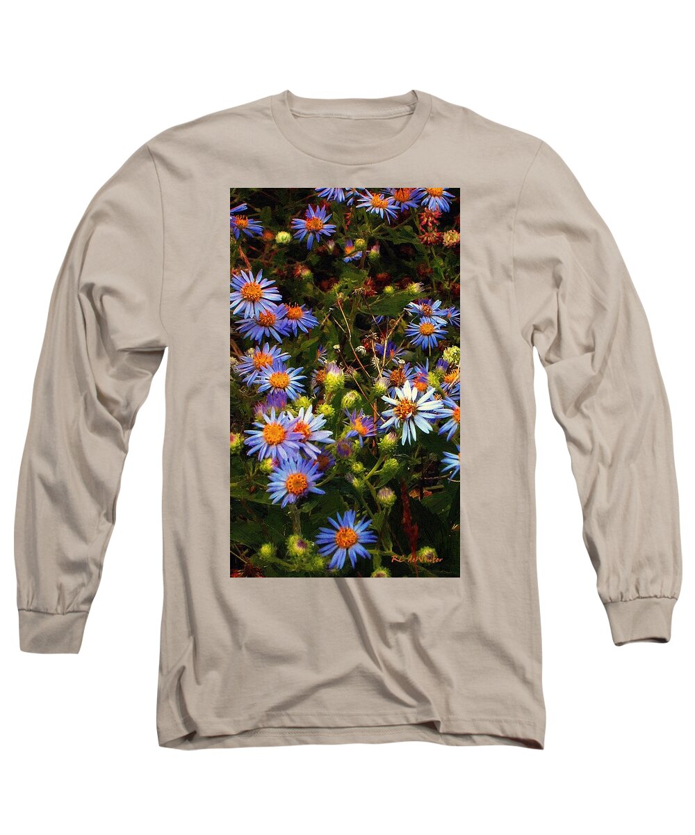 Daisies Long Sleeve T-Shirt featuring the painting Jewels Pastorale by RC DeWinter