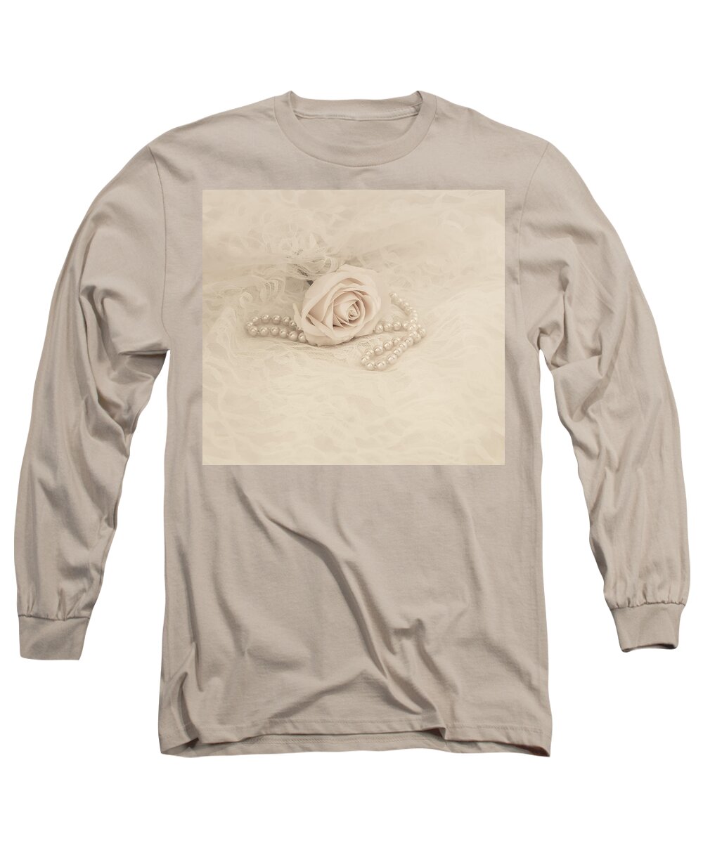 Pearl Long Sleeve T-Shirt featuring the photograph Lace and Promises by Kim Hojnacki