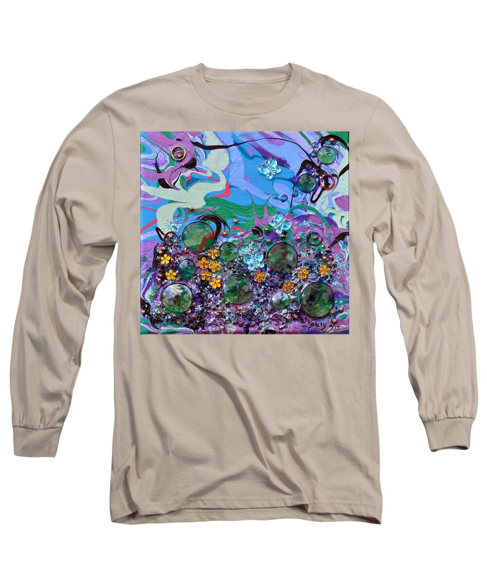 Butterfly Long Sleeve T-Shirt featuring the painting Lazy Summer Day by Donna Blackhall
