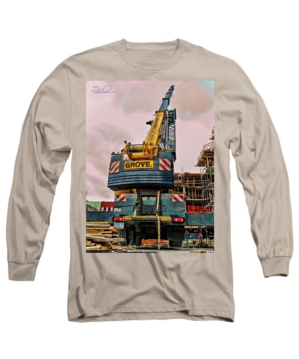 Crane Long Sleeve T-Shirt featuring the photograph Lighter Than Air by Steve Sahm