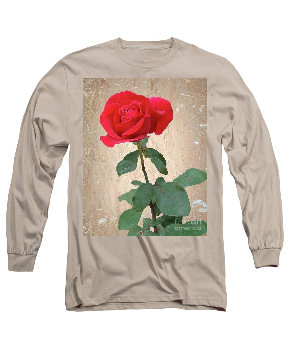 Red Rose Long Sleeve T-Shirt featuring the photograph Love is Like a Red Red Rose by Janette Boyd