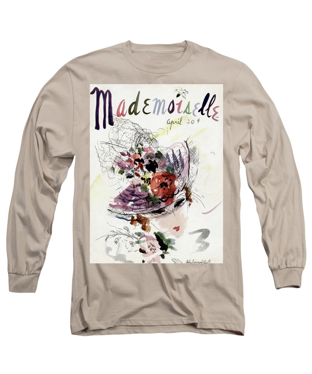 Fashion Long Sleeve T-Shirt featuring the photograph Mademoiselle Cover Featuring An Illustration by Helen Jameson Hall